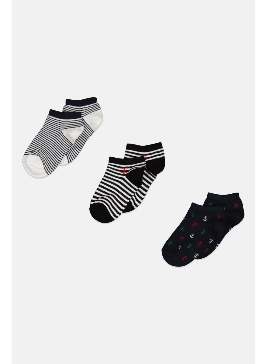 Kids Boy 3 Pairs Stripped Socks, White - pzsku/Z3C591E21AF154286E9A6Z/45/_/1741097488/89250137-f1ab-4400-96b5-6931be506e6b