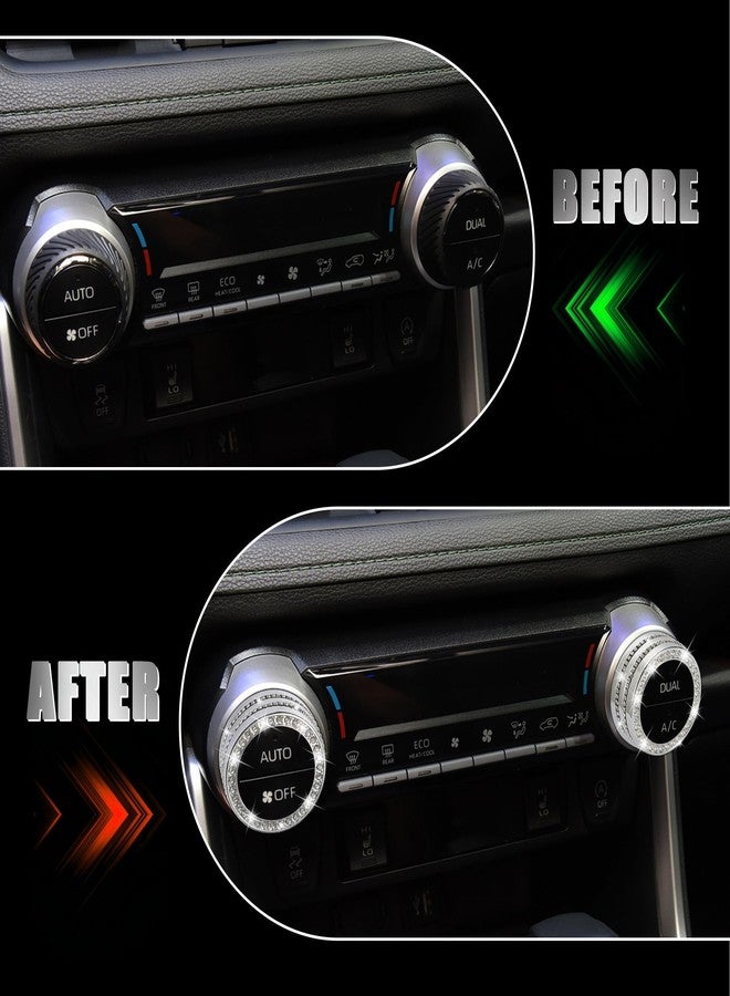 TOMALL Bling AC Knob Cover Compatible with Toyota RAV4 2019-2022 Center Console AC Climate Control Button Air Conditioning Knob Cover Trim Sound Volume Audio Cap Function Cover for Car Accessories - Image 4