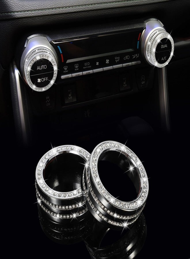 TOMALL Bling AC Knob Cover Compatible with Toyota RAV4 2019-2022 Center Console AC Climate Control Button Air Conditioning Knob Cover Trim Sound Volume Audio Cap Function Cover for Car Accessories - Image 1