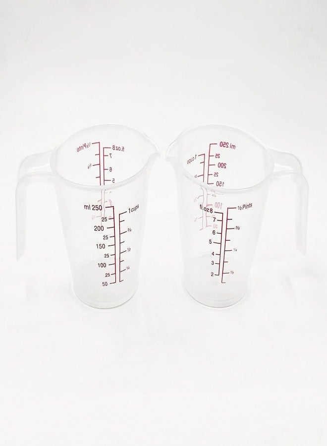 EBIEFLY Plastic Measuring Cup 2Pcs 250ML Measuring Mug 8/16oz with Handle Graduated Pitcher for Baking Flour Oil Powder Cooking Kitchen Measure Container Stackable (250ML/0.06Gal) - Image 4