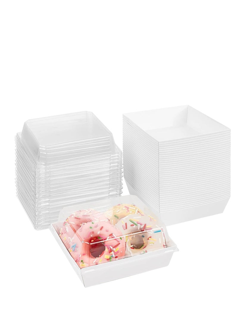 Bukela 50 Pack Paper Charcuterie Boxes with Clear Secure Lid, Clear Plastic Cheesecake Containers Individual Disposable Triangle Cake Boxes ,For Pie Slice Cheesecake Dessert  - Image 1