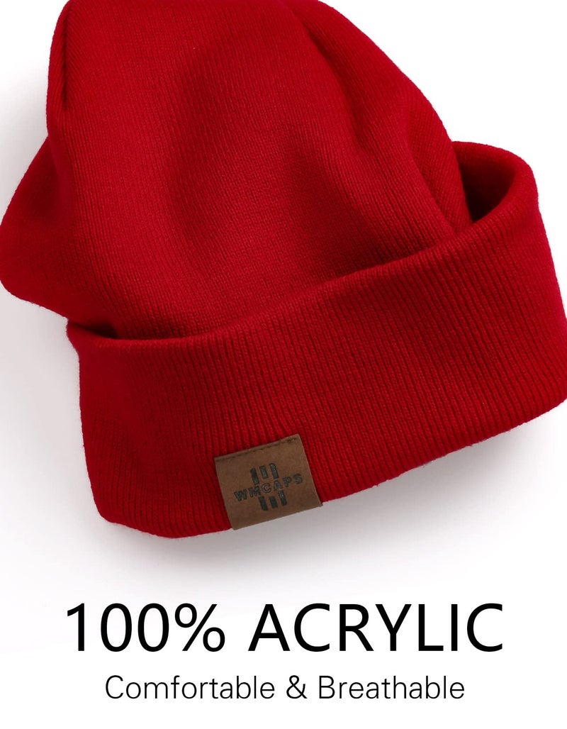 Wmcaps Winter Beanie Acrylic Winter Hats for Women Men Soft Warm Unisex Cuffed Beanie (Grey) - Image 3