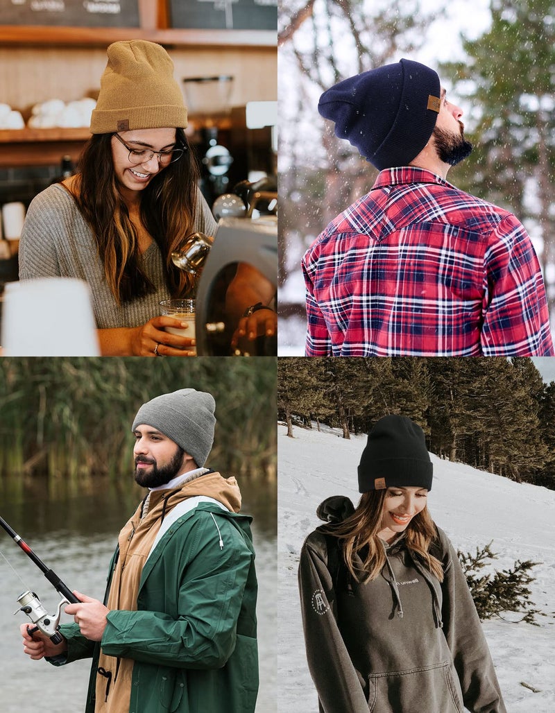 Wmcaps Winter Beanie Acrylic Winter Hats for Women Men Soft Warm Unisex Cuffed Beanie (Grey) - Image 4
