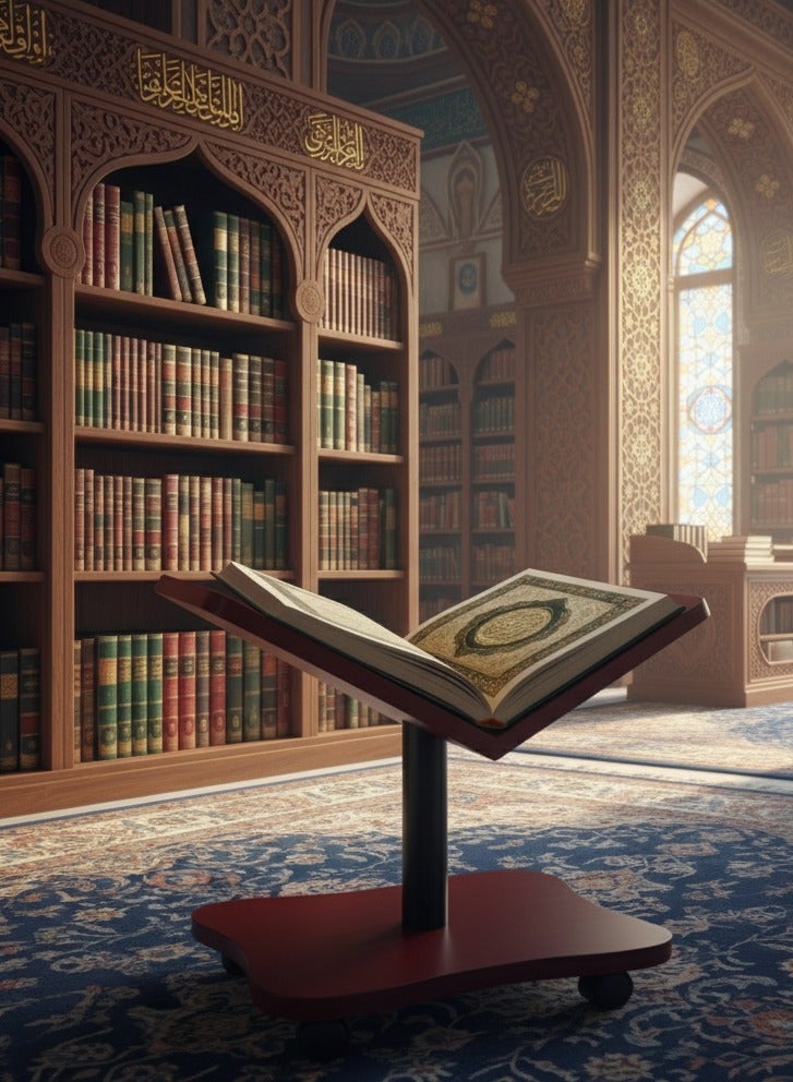 ريبنيو حامل مصحف الشريف مسند رأس ثابت بعجلات - Image 5