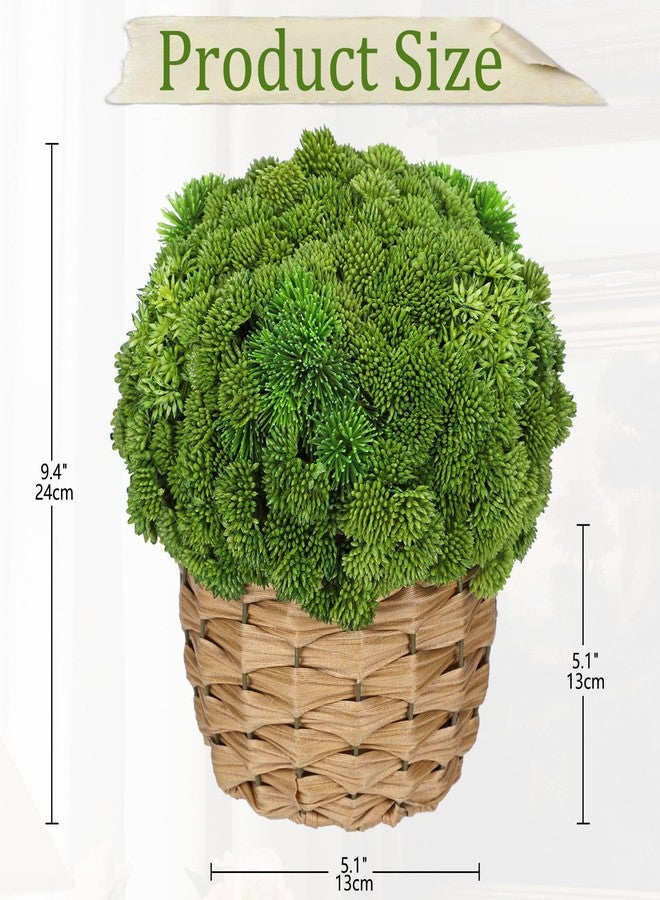 Briful Succulent Plants Artificial Large Fake Succulent Arrangement with Rattan Basket Planter Faux Plants Indoor for Home Office Room Table Centerpiece Shelf Decor - Image 2