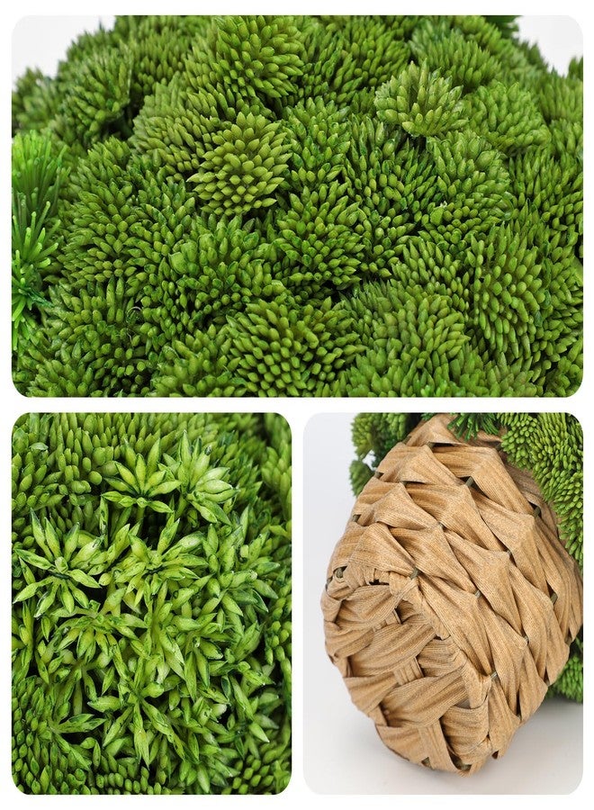 Briful Succulent Plants Artificial Large Fake Succulent Arrangement with Rattan Basket Planter Faux Plants Indoor for Home Office Room Table Centerpiece Shelf Decor - Image 3