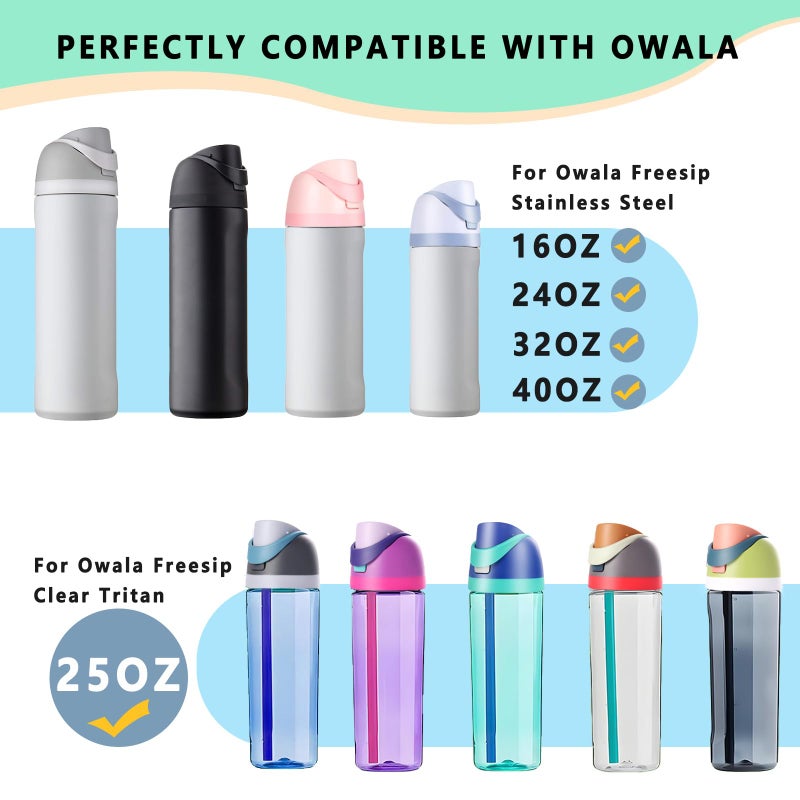 NTIERA Replacement Lid for Owala Freesip,Compatible with Owala Freesip Water Bottle 16oz 24oz 32oz 40oz,Premium Replacement Accessories for Owala Cap,LeakProof,BPA-Free(Foggy Tide) - Image 2