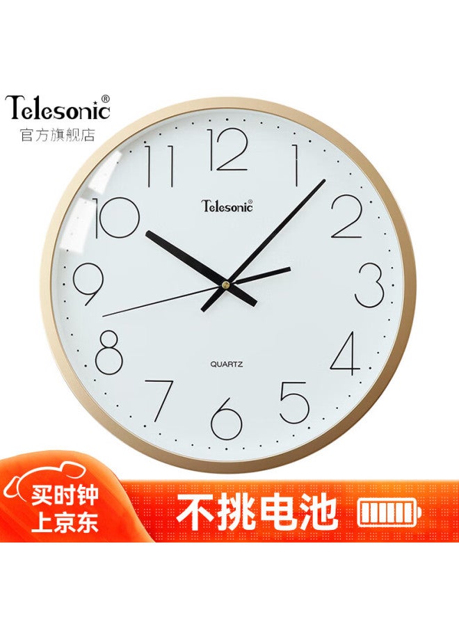 Telesonic Living Room Creative Clock Modern Minimalist Clock Fashion Three-Dimensional Clock Bedroom Quartz Clock Round Wall Clock 35Cm - Image 1