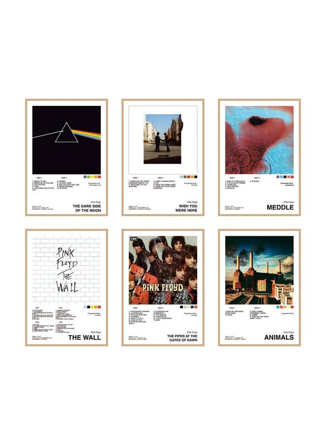 CodersParadise paper Pack of 6 - Pink Floyd Music Album Art Wall Posters 8x12 inch (A4 Size) Included Glue dots Wall Decor Posters Wall Art For Bedroom, Living room, Office - Image 1