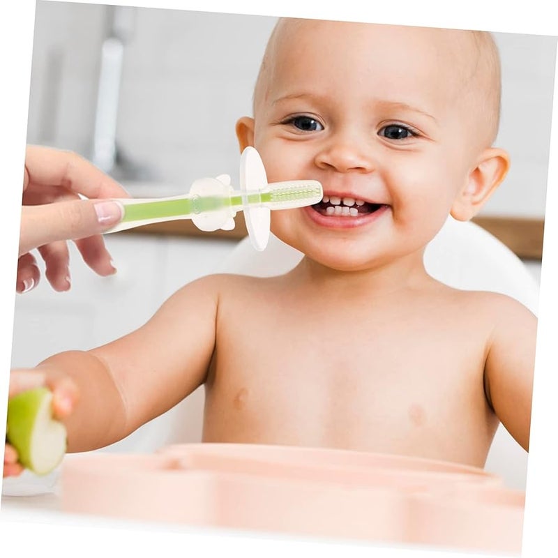 4 قطع فرشاة أسنان سيليكون للأطفال مع قاعدة شفاطة لحديثي الولادة منظف الفم - Image 5