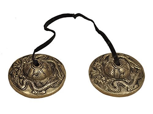 Dharma Store Tibetan Yoga Meditation Cymbals Bell Dragon Embossed - Image 3