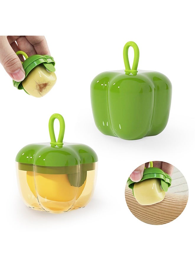 Portable Mini Lint Roller, Travel Reusable Washable Lint Roller for Clothes Car Seats with Protective Cap, Fits in Wallet, Pet Hair Remover (Green and Yellow) - Image 1