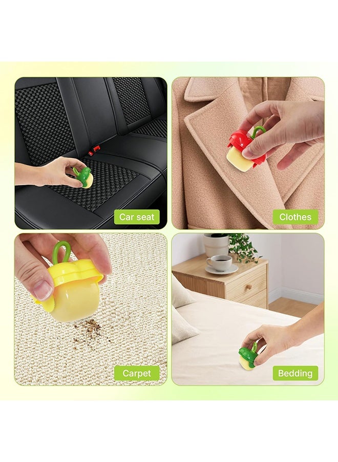 Portable Mini Lint Roller, Travel Reusable Washable Lint Roller for Clothes Car Seats with Protective Cap, Fits in Wallet, Pet Hair Remover (Green and Yellow) - Image 5