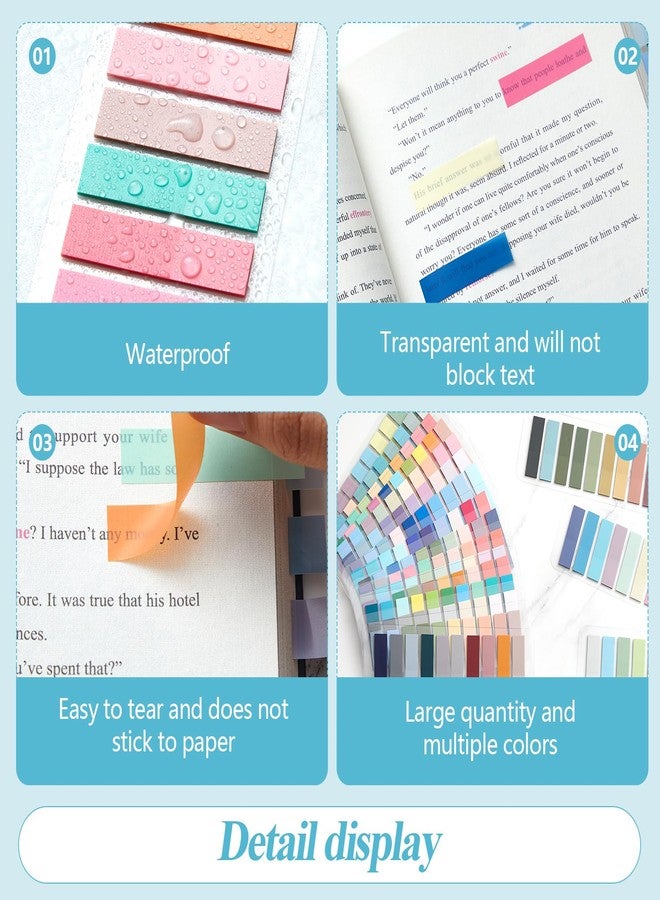 ReliThick Annotation tabs Sticky Tabs for Books Transparent Sticky Notes Multi Colored Writable Page Markers Book Flags Strip for Annotating Reading Supplies Bookish Gift(22 Colors,4000 Pcs) - Image 4