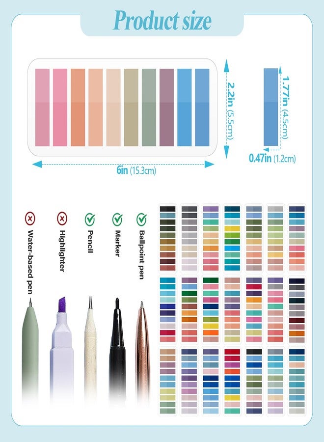 ReliThick Annotation tabs Sticky Tabs for Books Transparent Sticky Notes Multi Colored Writable Page Markers Book Flags Strip for Annotating Reading Supplies Bookish Gift(22 Colors,4000 Pcs) - Image 2