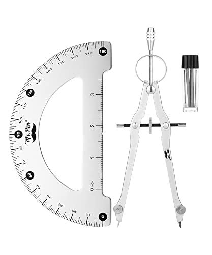 Mr. Pen Mr Pen Metal Protractor and Convertible Compass Set Protractor and Compass for Math Drawing - Image 1
