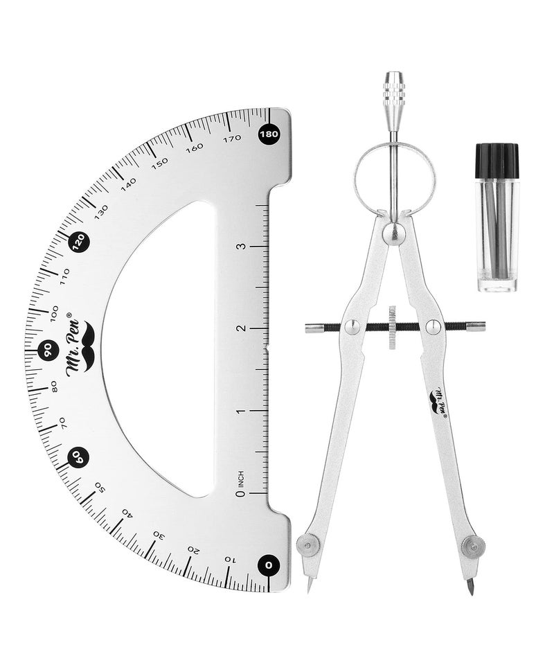 Mr. Pen Mr Pen Metal Protractor and Convertible Compass Set Protractor and Compass for Math Drawing - Image 2