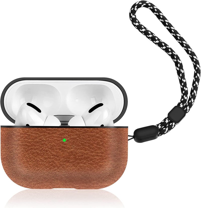 OneNine Field test upgraded craftsmanship PU Leather Protective Case for Airpods Pro 2, Luxury Lightweight Drop-Proof Full Protection Skin Cover with Lanyard, Compatible with Airpods Pro 2nd Generation 2022 Case, Front LED Visible Multi-goal comprehensive design - Image 1