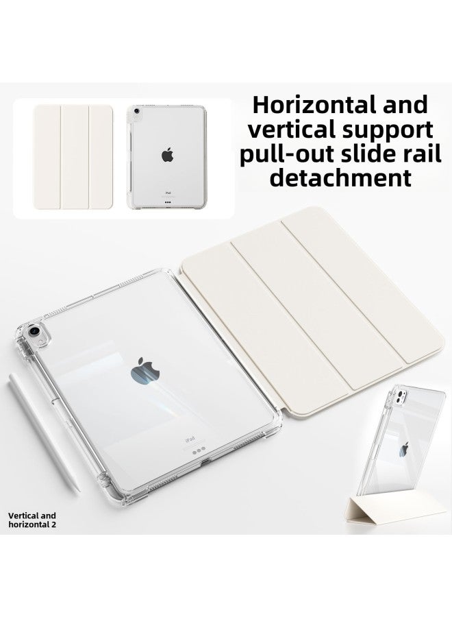 غطاء حماية لجهاز Apple iPad 10 من الجيل air6 مسطح قابل للسحب مقسم Pro11 بوصة أفقيًا ورأسيًا 10.9 بوصة فتحة قلم - اللون: أبيض ثلجي - رأسي وأفقي 2 【غلاف علبة القلم + غطاء】 - الموديلات المطبقة: Mini6/Mini7 - Image 2