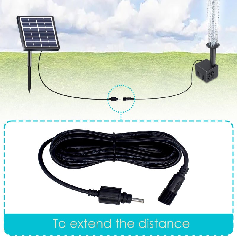 Lewisia 10 Feet Extension Cable - Solar Water Pump & Air Pump Aerator Oxygenator Extender Wires Cords (2 Pack) - Image 3