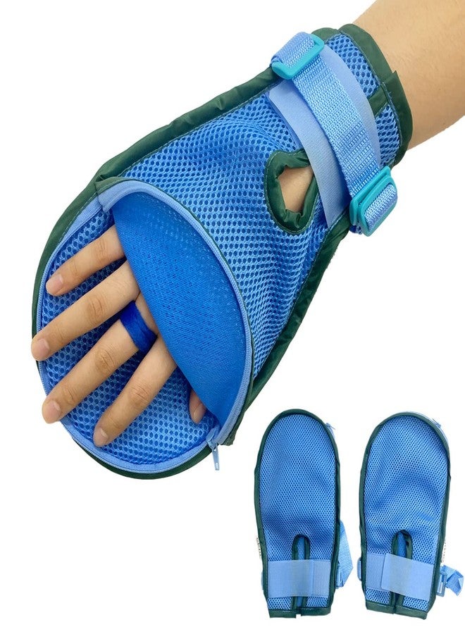 MESINURS Hands Restraint Mittens for Dementia - Elderly Finger Control Mitt Padded Protector, Patients Bed Anti-Catch Hand Protection, Soft & Skin-Friendly, 1 Pair (L) - Image 1