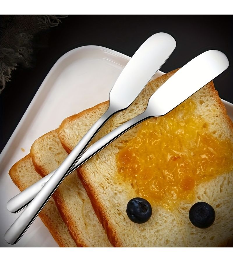 Set Of 3 Stainless Steel Butter Knife Cheese Spreader Jar Spatula Metal Kitchen Household Cream Spatula Versatile Kitchen Tools Essentials - Image 2
