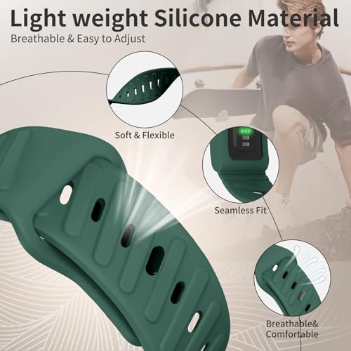 Zspoly Silicone Sport Band Compatible with Whoop 5.0 Band for Men Women,Soft Comfort Durable Replacement Wristbands Compatible with Whoop 4.0 Silicone Bands - Image 3