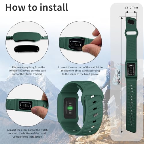 Zspoly Silicone Sport Band Compatible with Whoop 5.0 Band for Men Women,Soft Comfort Durable Replacement Wristbands Compatible with Whoop 4.0 Silicone Bands - Image 5