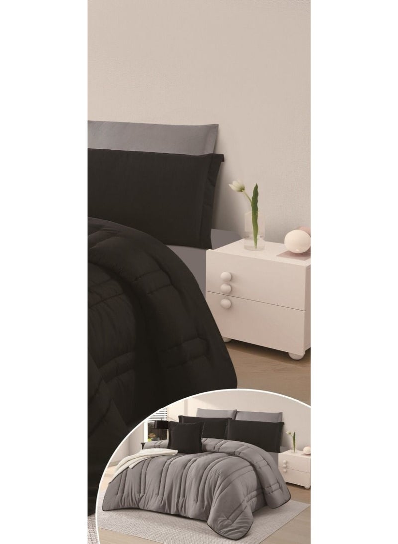 ريد روز طقم لحاف مفرش سرير نفر ونص فندقي ذو طابع وجهين ليضيف الجمال الى ديكور غرفتك ، مايكروفايبر،4 قطع مقاس اللحاف 170*220 سم - Image 2