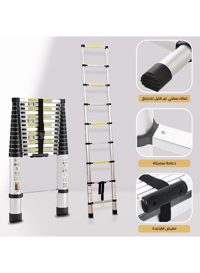 380cm Aluminum Telescopic Ladder, Foldable, Multi-Purpose - Image 4