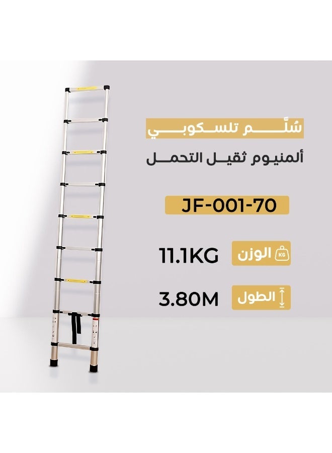 380cm Aluminum Telescopic Ladder, Foldable, Multi-Purpose - Image 3