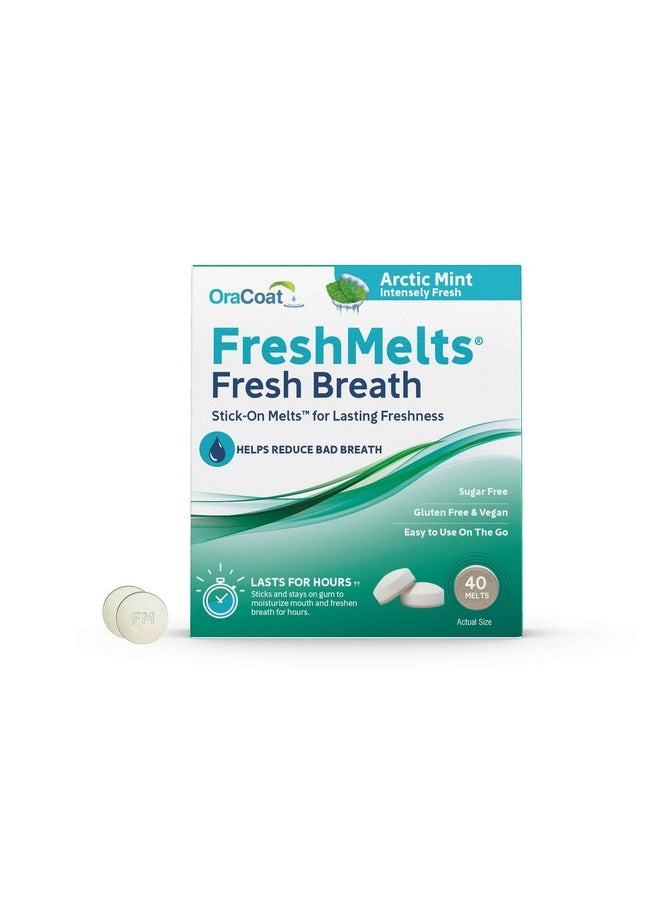 Oracoat - Freshmelts Fresh Breath Stick-On Melts For Lasting Freshness, 40 Count Breath Freshener For Bad Breath, Non-Acidic & Sugar-Free, Arctic Mint - Image 1