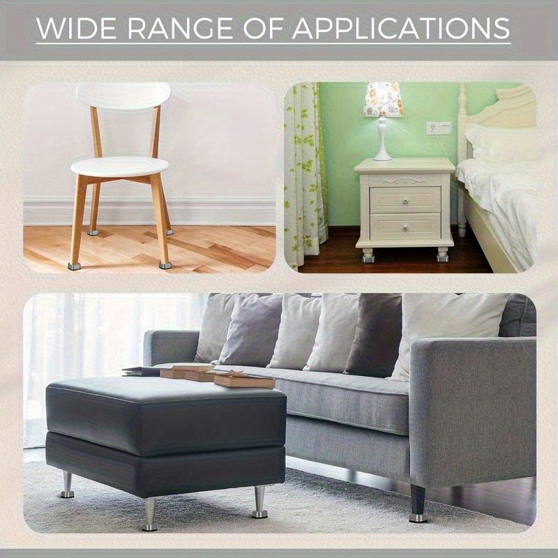 12 Black Heavy Duty Adjustable Furniture Lift Stackable Bed Table Leg Raiser With Anti Slip Grip For Mattress Chair Sofa Durable Plastic Multi Functional Compact Design - Image 5