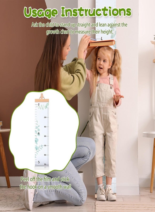 DoubleFill Height Growth Chart Wall for Kids with Wooden Keepsake Box & Hook 7 ft Children Height Measurement Canvas Measure Ruler Baby Growth Tracker Board Removable Nursery Wall Decor(Bird) - Image 5