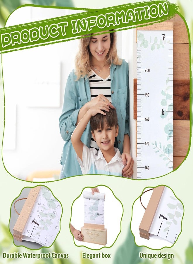 DoubleFill Height Growth Chart Wall for Kids with Wooden Keepsake Box & Hook 7 ft Children Height Measurement Canvas Measure Ruler Baby Growth Tracker Board Removable Nursery Wall Decor(Bird) - Image 3