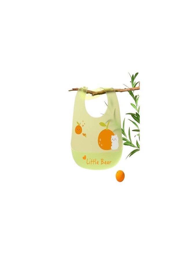 VALUEVIBES مريلة أطفال سيليكون مقاومة للماء من فاليو فايبز، مثالية لإطعام وفطام الأطفال الرضع والصغار، سهلة التنظيف، قابلة للغسل وإعادة الاستخدام، بدون رائحة كريهة، فتحة رقبة قابلة للتعديل بأزرار (عبوة من قطعة واحدة) (برتقالي) - Image 1