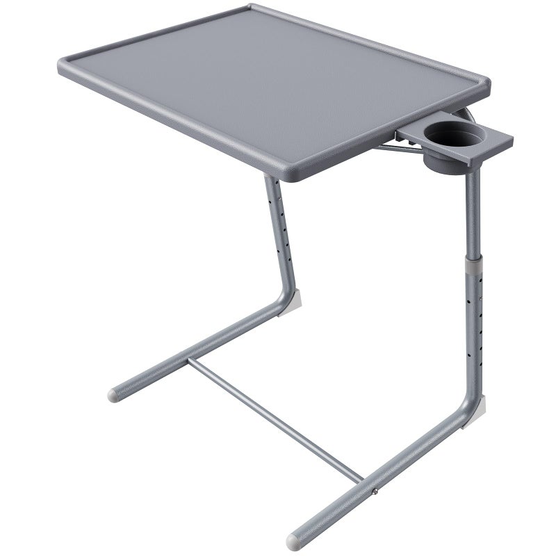 HUANUO Adjustable TV Tray Table TV Dinner Tray on Bed Sofa Comfortable Folding Table with 6 Height 3 Tilt Angle Adjustments Gray