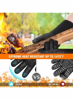 XiuWoo Long Silicone Oven Mitts Washable BBQ Grill Gloves Heat Resistant  - Image 5