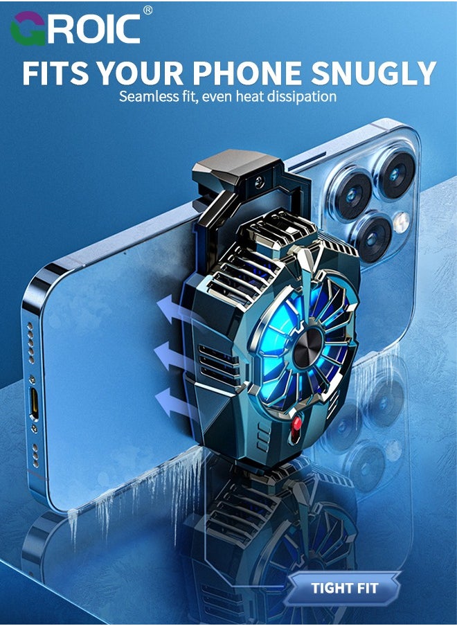 GROIC Phone Cooler Cell Phone Cooling Fan Mobile Phone Radiator Semiconductor Phone Fan for Playing Games and Watching Videos, Compatible for iPhone & Android Smartphones  - Image 4