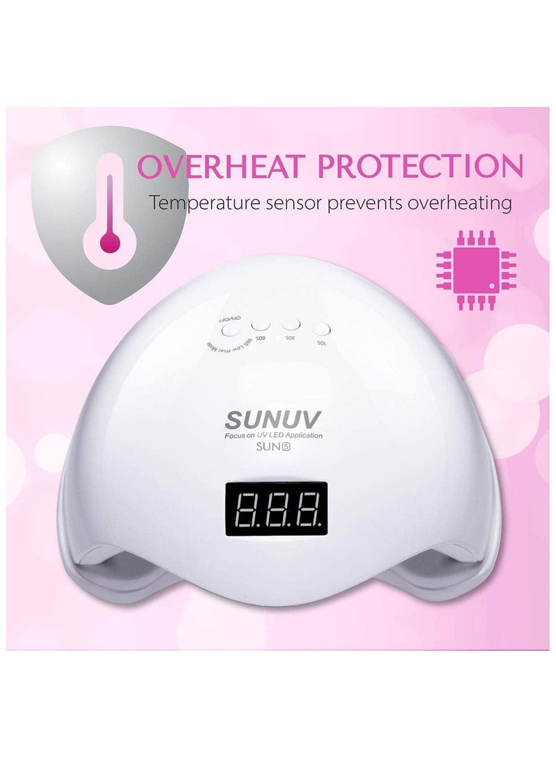HUDABAR UV Light for Gel Nails,SUNUV LED Nail Lamp for Gel Polish 36W Nail Dryer with 4 Timers SUN5 - Image 4