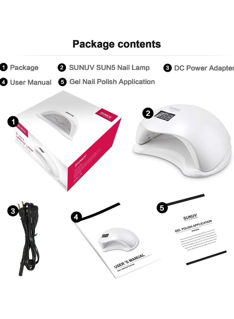 HUDABAR UV Light for Gel Nails,SUNUV LED Nail Lamp for Gel Polish 36W Nail Dryer with 4 Timers SUN5 - Image 2