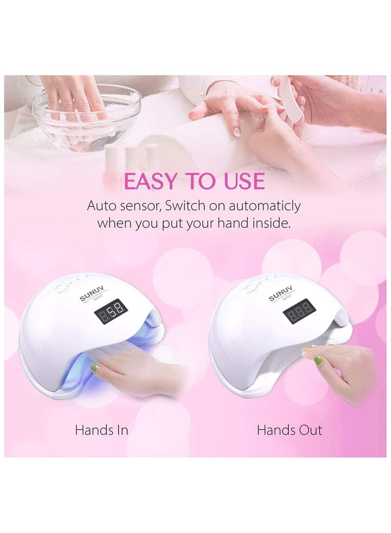 HUDABAR UV Light for Gel Nails,SUNUV LED Nail Lamp for Gel Polish 36W Nail Dryer with 4 Timers SUN5 - Image 5