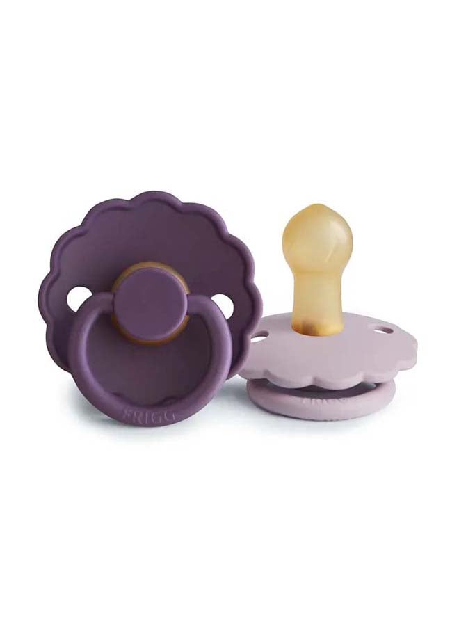 FRIGG Daisy Latex Baby Pacifier 0-6M 2-Pack Violet Dream/Soft Lilac - Size 1 - Image 2