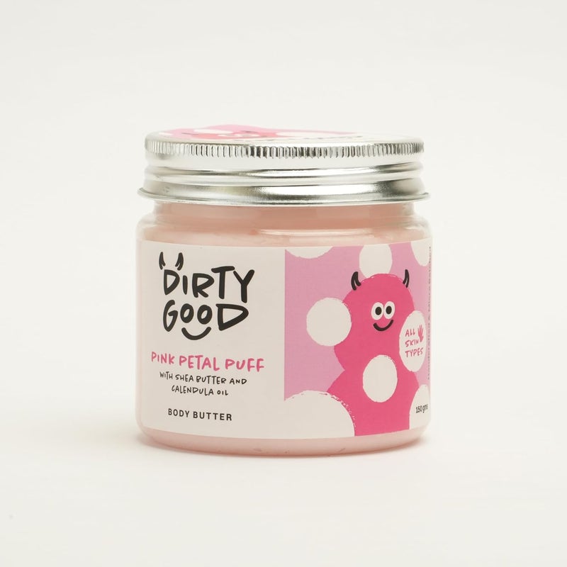 Dirty Good Pink Petal Puff Body Cream 150g Pack Of 1 Body Butter with Shea Butter Almond Avocado OilCalendula OilRenewing Smoothing Scented Body Cream Deep Hydration For Dry Skin Repair - Image 2