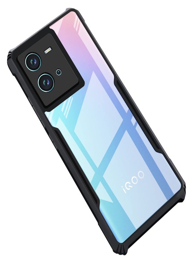 CEDO Backcover for iQOO Neo 6 (5G) | Camera Protection Shockproof Bumper-Edge | Acrylic Crystal Clear 360 Degree Protection TPU+PC | Transparent Eagle Back Case Cover (Black) - Image 1