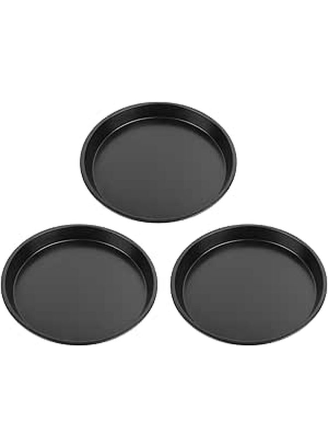 3Pcs 10 Inch Nonstick Round Pizza Baking Pan Set Kitchenware Tray - Image 1