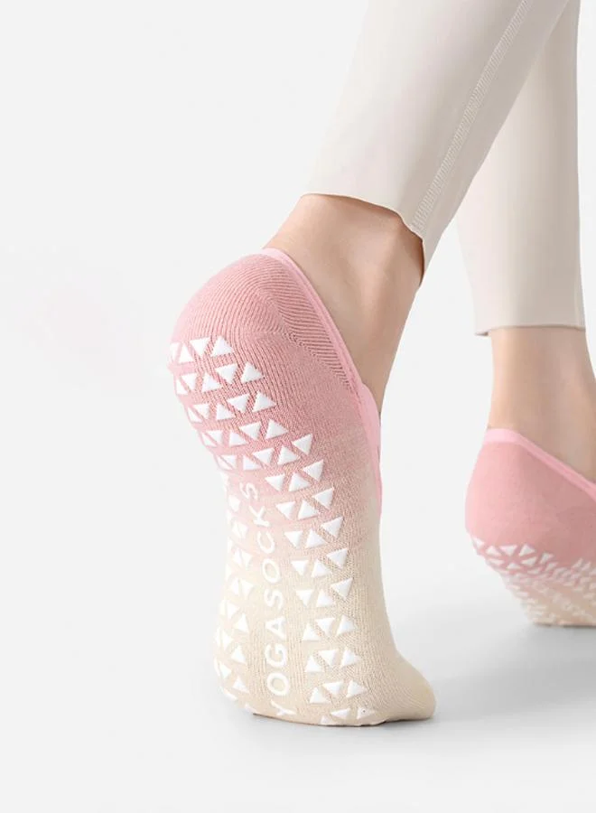 Styli Active Multi-Color Silicon Pad Contrast Cross Over Strap Yoga Socks