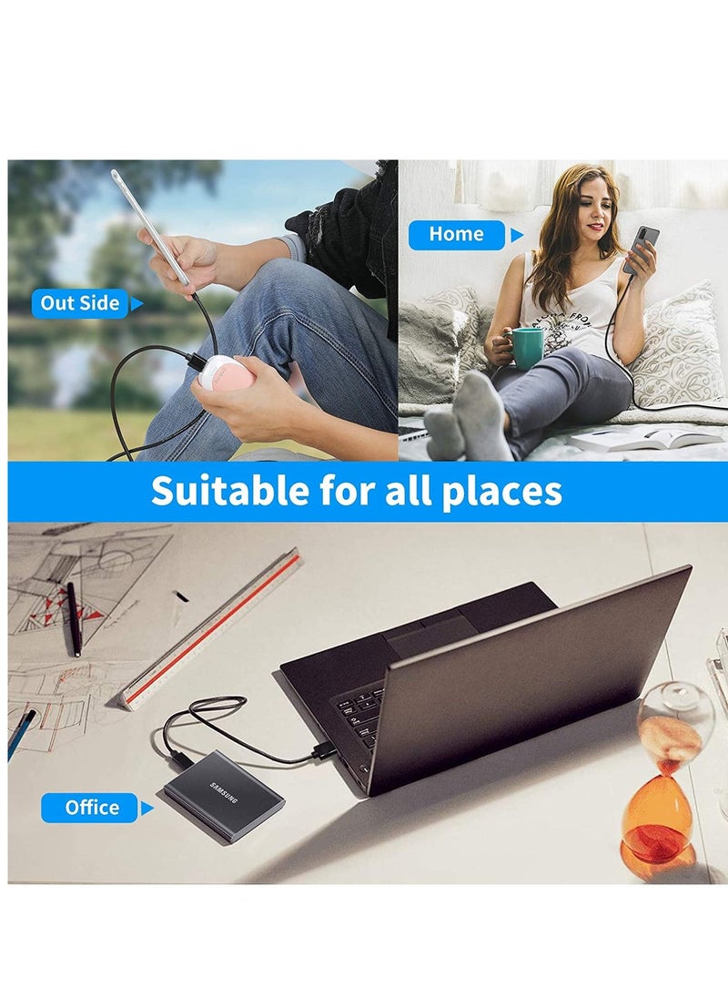 USB C Cable, USB C 3.1 Gen 2 to USB Cable, Type C 3A Fast Charge & 10Gbps Data Sync Cable for MacBook, Galaxy S20, Samsung T7, Portable SSD, SSD, Oculus Quest, Power Bank and More,Black