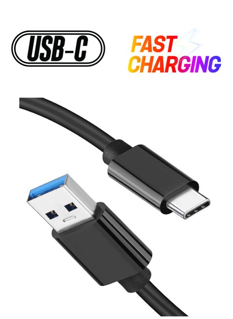 USB C Cable, USB C 3.1 Gen 2 to USB Cable, Type C 3A Fast Charge & 10Gbps Data Sync Cable for MacBook, Galaxy S20, Samsung T7, Portable SSD, SSD, Oculus Quest, Power Bank and More,Black