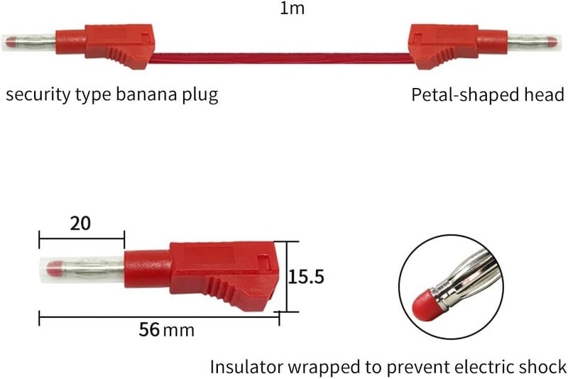 Multimeter Test Lead Kit Security Banana Plug to Banana Plug Alligator Clip U-Type+Z Plug Replaceable Test Probe JT8003+Z Cheerfully (Color : 5pcs) - Image 3